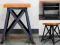Krzesło, taboret, metal i drewno, industrial