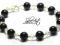 SilvArt -BRANSOLETKA SREBRNA ! Swarovski 5328 onyx