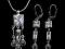 Komplet wisior kolczyki łancuszek cyrkonia srebro