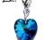 Zawieszka Charms Swarovski Heart Bermuda Blue 14mm