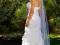 Długi Welon Ślubny lamowany długi dopinka 170 cm
