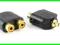 Adapter łącznik 1xjack wt. 2xrca gn. rca jack GOLD