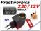 Przetwornica 230V 12V 1000mA cygaro ładowarka GPS