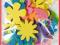 KWIATY kwiatki NAKLEJKI z PIANKI PVC 72szt brokat