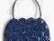 torebka szafirowa granatowa cekiny satyna