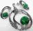 Komplet malachit kolczyki sztyft wisior