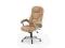 Fotel biurowy DESMOND eco skóra beż kółka kauczuk