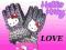 HELLO KITTY rękawice narcia LOVE-black 3 (4-6 lat)