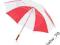 Parasol manualny typu golf biały czerwony 840.024