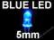 2 sztuki mocna dioda LED niebieska 5mm waterclear