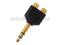 Adapter Jack 6,3mm wtyk - 2x RCA gniazdo - gold