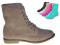 LATO ZAMSZOWE MILITARY BOOTS beżowe e5260 39