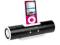 BLACK TUBE SPEAKER SYSTEM WITH DOCK FOR IPOD IPHON