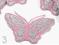 NAPRASOWANKA - MOTYL  - jasno różowo-srebrny