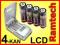 4-KANAŁOWA ŁADOWARKA VK LCD + 4 x R6/AA 2700mAh