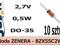 Dioda ZENERA _ BZX55C2V7 _ 0,5W _ 2,7V __ 10 sztuk