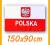 Flaga POLSKA Polski duża EURO z godłem 150x90