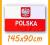 Flaga POLSKA Polski duża EURO z godłem 145x90