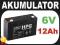 AKUMULATOR NOWY ZELOWY 12Ah 6V HPG 12 Ah GWR24mc