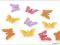 Motyle Motylki na przylepcu 12szt przyklejane