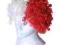 PERUKA AFRO dla KIBICA Biało-CZerwona (24h)