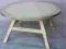 STÓŁ STOLIK OKRĄGŁY ECRU kremowy ława stoły biały
