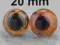 SZKLANE OCZY 20 MM sztuczne oczka/2szt.- brązowe