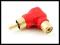 Adapter łącznik kątowy RCA - rca/ Cinch GOLD RED