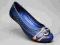 BALERINKI NIEBIESKIE blue 668-3 AŻUROWE  r 39