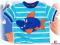 MINOTI t-shirt bluzeczka z rekinem SPLASH 86 92