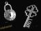 ZP326 ZAWIESZKA BALI CHARMS KOMPLET KŁÓDKA + KLUCZ