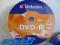 Płyty Verbatim DVD-R 4,7 GB szp 100 DANE FILMY GRY