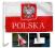 SAMOCHODOWA FLAGA POLSKI Z GODŁEM