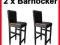 BAR HOKER KRZESŁO ZESTAW 2 SZTUKI DREWNIANE SKÓRA