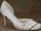 Satynowe buty ślubne na obcasie białe