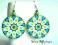 Duże kolczyki decoupage z efektem szkła.