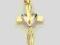 KRZYŻYK ZŁOTY BIAŁO ŻÓŁTY CHRZEST KOMUNIA PREZENT