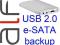 PIĘKNA BIAŁA OBUDOWA HDD 2.5 eSATA USB + BACKUP