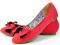 Buty -- Śliczne Balerinki z kokardką 889 red 38