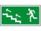 Znak BHP Kierunek drogi ewakuacyjnej w górę w lewo