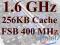 P4 1.6GHz/256KB Cache/400MHz FSB S.478 + PASTA