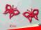 Motylki z dziurką A-29 - czerwone- prześliczne