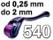 Derma Roller 540 IGŁY 0,2 0,5 0,7 1 1,5 2,0 TANIEJ