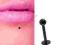 Kolczyk do brody/wargi labret BLACK BIOPLAST 1.2/8