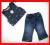 BABY CLUB SPODNIE+BEZRĘKAWNIK JEANS 4-6 mcy 68