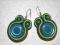 kolczyki jedwabne, zielone