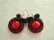 Kolczyki jedwabne, czerowne