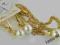 Piękny komplet Colibra złoto 24K! Perły