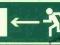 Znak: kierunek do wyjścia drogi ewakuacyjnej bhp