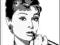 AUDREY HEPBURN ręcznie malowana 60x60 ::: POP ART